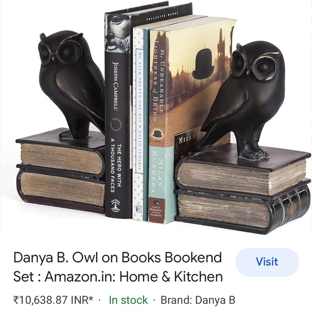 VINTAGE STONE BLACK OWL BOOK ENDS - Picture 16 of 16